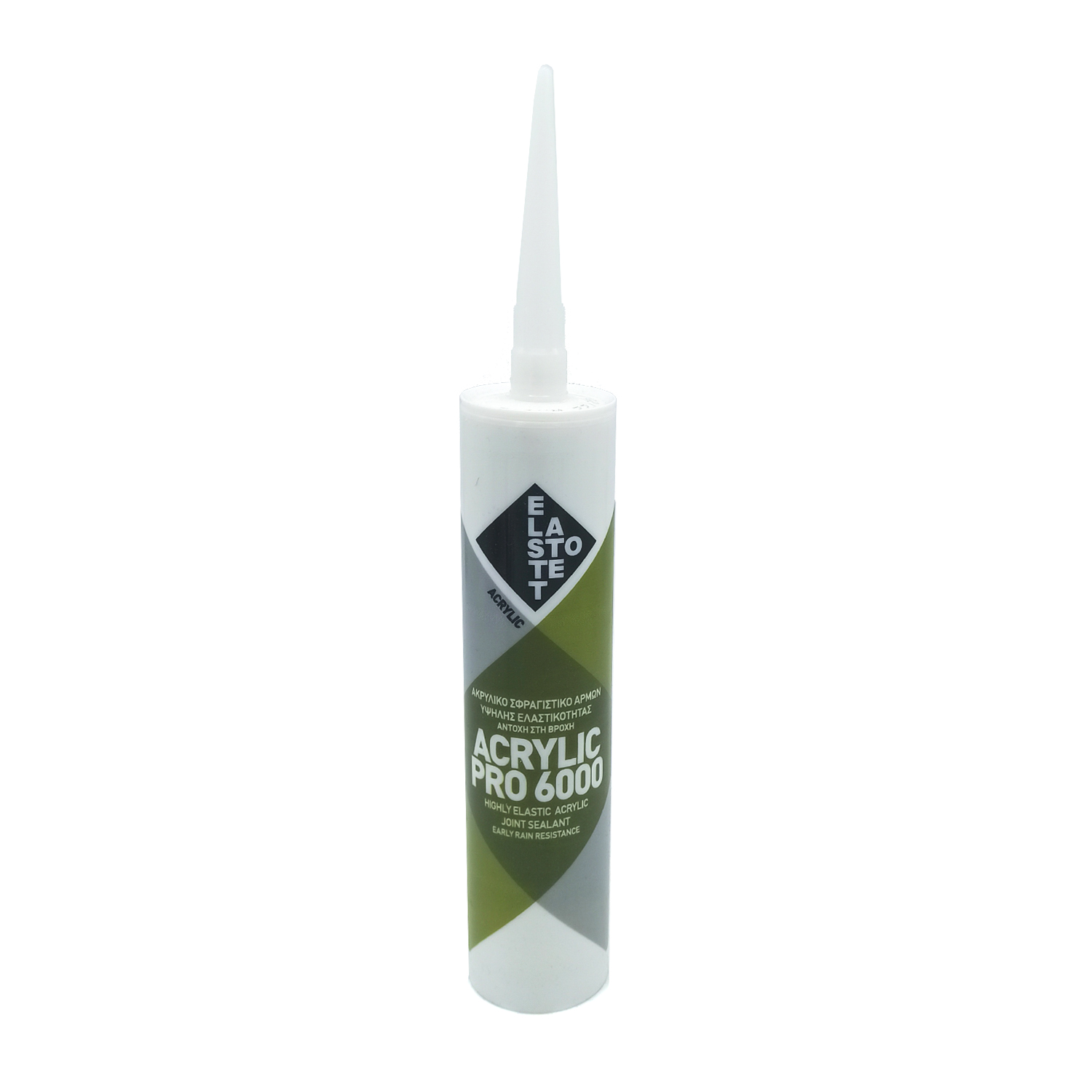 ჰერმეტიკი აკრილის ELASTOTET ACRYLIC PRO 6000 WHITE CARTRIDGE 280ml — სილიკონი და ჰერმეტკი
